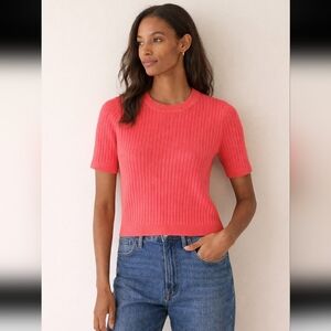 Uniqlo Extra Fine Merino Wool Ribbed T-shirt Sweater, EUC